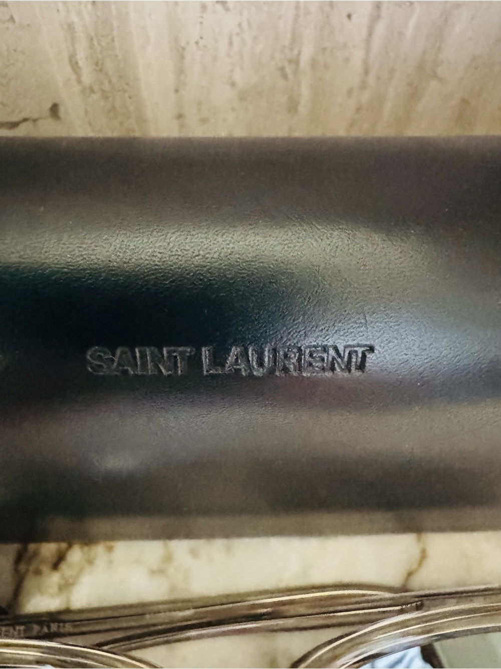 Saint Laurent Clear Frame Sunglasses with Silver Mirrored Lenses - Picture 11 of 14
